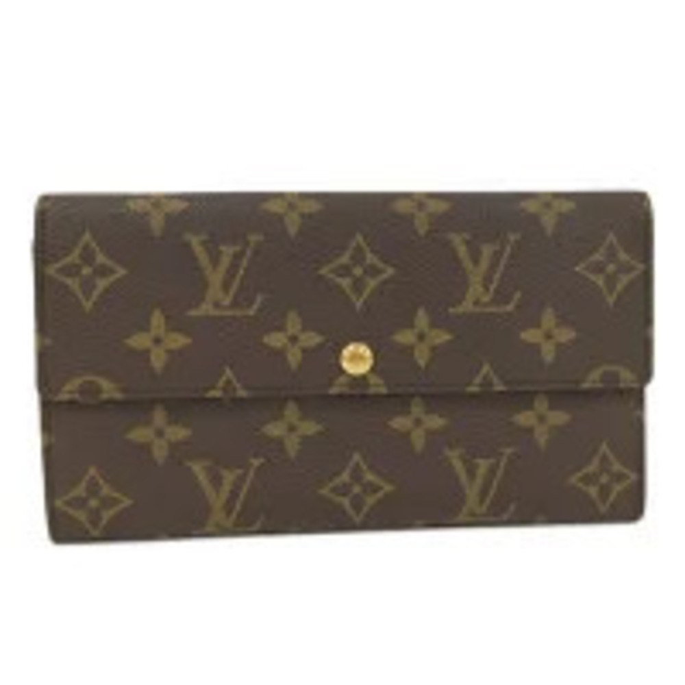 LOUIS VUITTON Porte Monnaie Credit Bi fold Long Wallet Monogram